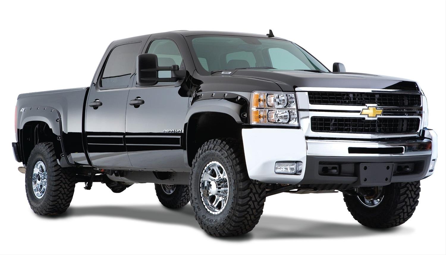 Husky Pocket-Style Fender Flares for 2007-2013 SILVERADO 1500 - 2804942 Flares, Pocket Style, Front and Rear, Black, Dura-Flex Thermoplastic, Chevy, Set of 4