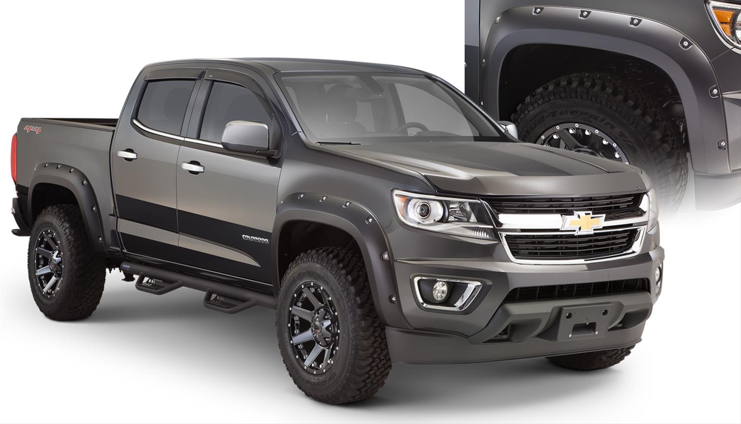Husky Pocket-Style Fender Flares for 2015-2021 COLORADO - 2804970 Flares, Pocket Style, Front/Rear, Black, Dura-Flex Thermoplastic, Chevrolet, Set of 4 thumbnail 2