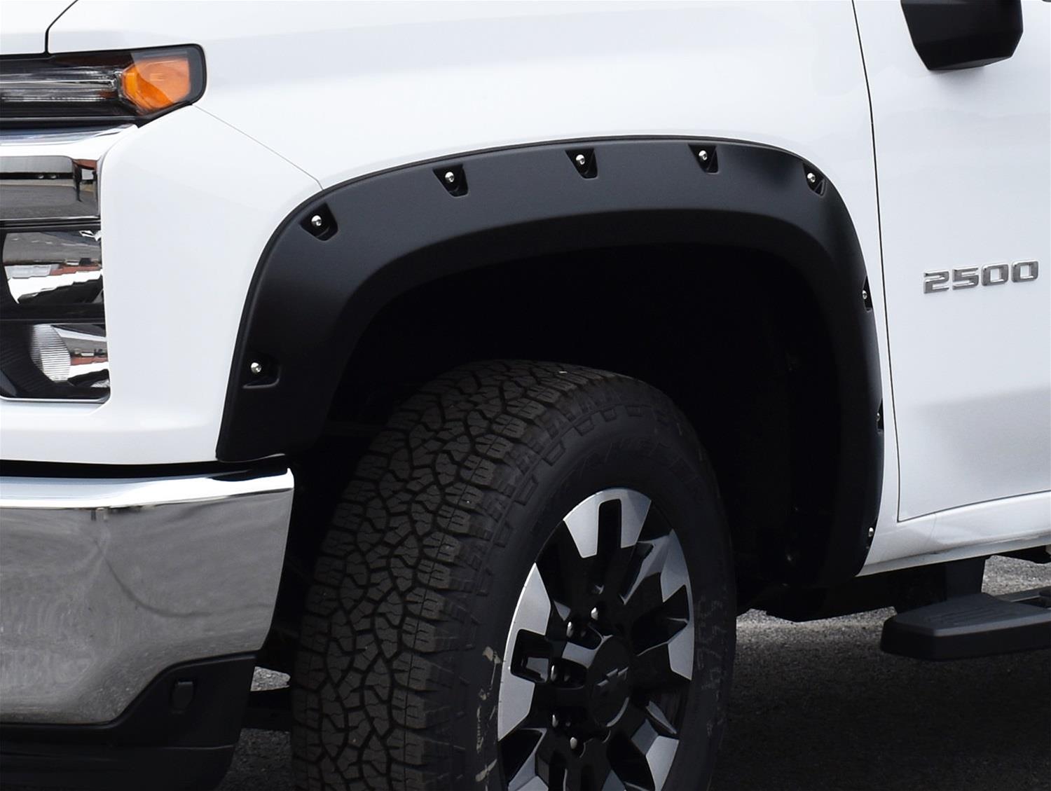 Husky Pocket-Style Fender Flares for 2020-2025 SILVERADO 2500 HD, 3500 HD - 2804982 Flares, Pocket Style, Front, Rear, Black, Thermoplastic, Chevy, Silverado 2500HD, SIlverado 3500HD, Set of 4