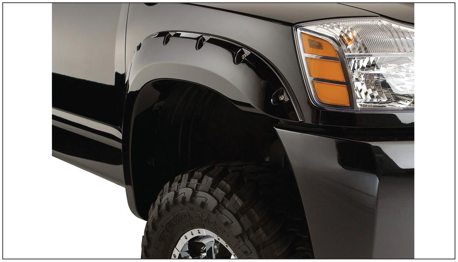 Bushwacker Pocket-Style Fender Flares 70013-02 Flares, Pocket Style, Front, Black, Dura-Flex Thermoplastic, Nissan, Pair