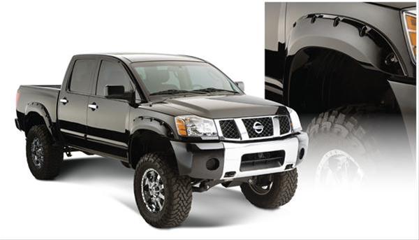Husky Pocket-Style Fender Flares for 2004-2015 TITAN - 2807908 Flares, Pocket Style, Front and Rear, Black, Dura-Flex Thermoplastic, Nissan, Set of 4