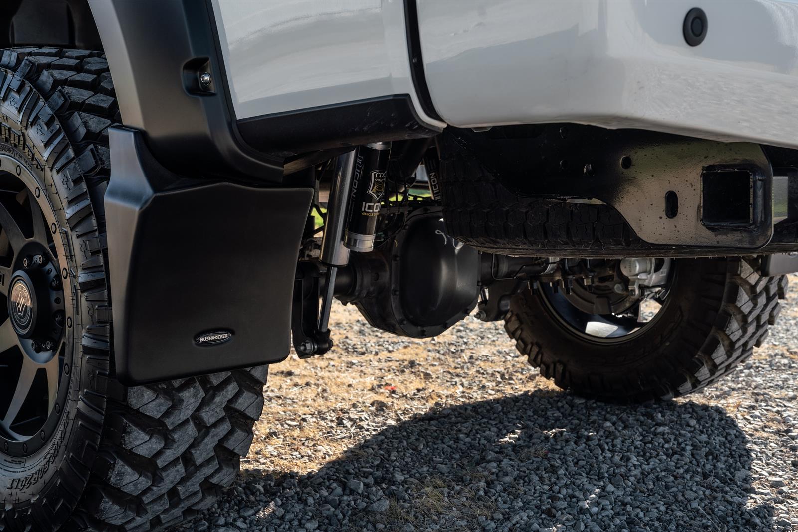 Bushwacker Trail Armor Mud Flaps MUD-20092 Flaps, Armor, Rear, Thermoplastic, Black, Ford, Pair thumbnail 2