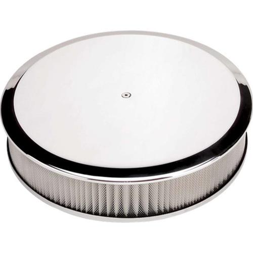 Billet Specialties Air Cleaners 15829 Filter Assembly, 14 in. Diameter, Round, Aluminum, Polished, Plain Design, 3 in. Filter Height, Each