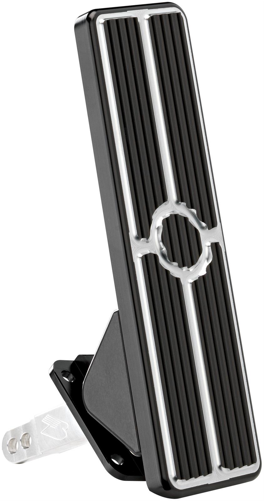 Billet Specialties Gas Pedal Assemblies 199175 Throttle Pedal, Firewall Mount, Rectangle, Aluminum, Black Anodized Bracket, Black Anodized Pedal, Each