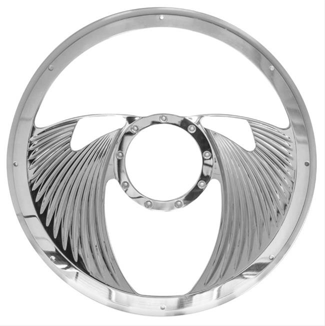 Billet Specialties Half-Wrap Steering Wheels 29825 Wheel, Half-Wrap, Eagle, Aluminum, Polished, 2-Spoke, 14 in. Diameter, 9-Bolt Mount, Each