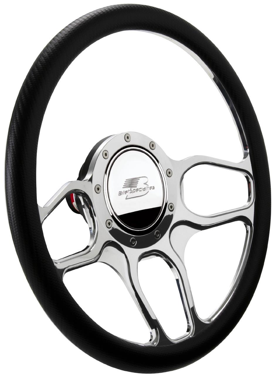 Billet Specialties Half-Wrap Steering Wheels 30102 Wheel, Half-Wrap, Win Lite Wheel Style, 3-spoke, Chrome Aluminum Spokes, 2.00 in. Dish, 14 in. Diameter, Custom Color Wrap Available, Each thumbnail 3