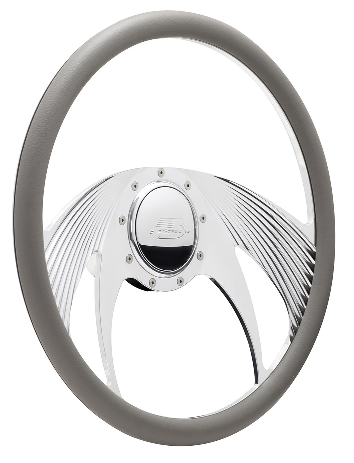 Billet Specialties Half-Wrap Steering Wheels 34065 Wheel, Half-Wrap, Phantom, Aluminum, Polished, 5-Spoke, 15.5 in. Diameter, 9-Bolt Mount, Each thumbnail 2