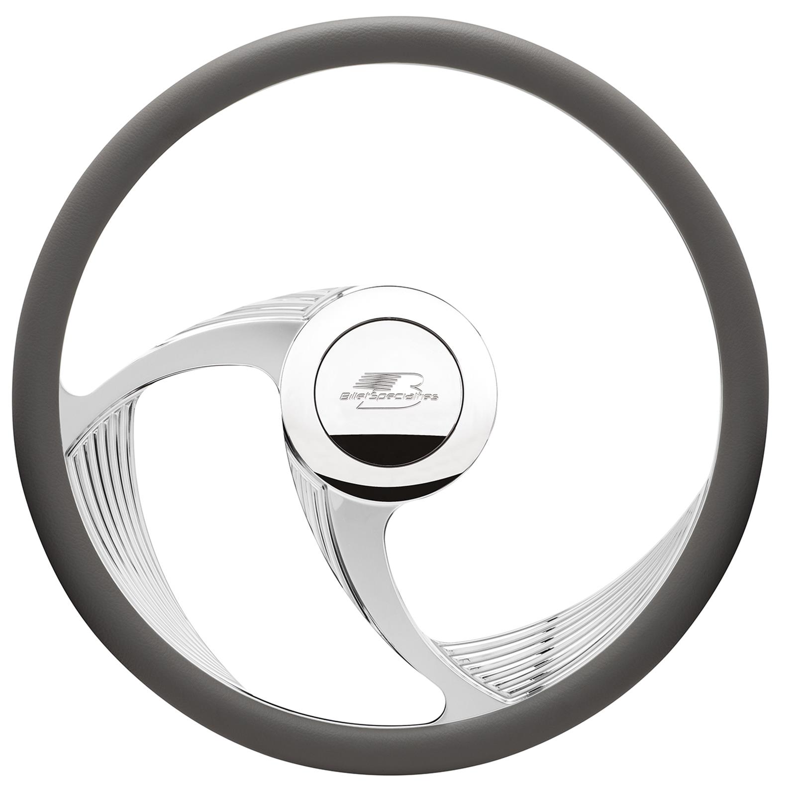 Billet Specialties Half-Wrap Steering Wheels 34165 Wheel, SPYDER II, Half-Wrap, 15.5 in. Diameter, 2 in. Dish, Polished Aluminum, 9 Bolt, Each