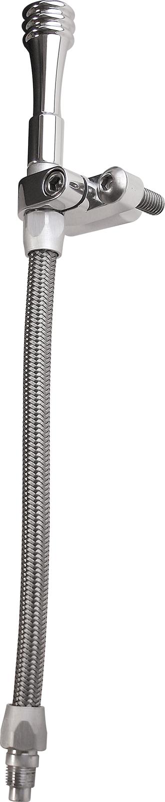 Billet Specialties Oil Dipsticks 40150 Dipstick, Aluminum, Polished, Braided Stainless Steel Tube, Ford, 289, 302, Tru-Trac Timing Cover, Each