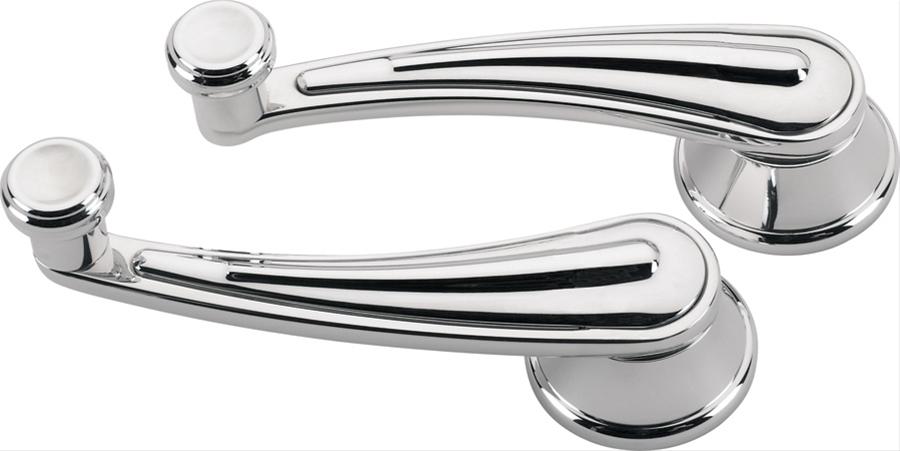 Billet Specialties Window Cranks 46528 Cranks, Door Window, Aluminum, Polished, 1/2 in. Round Spline, Pair