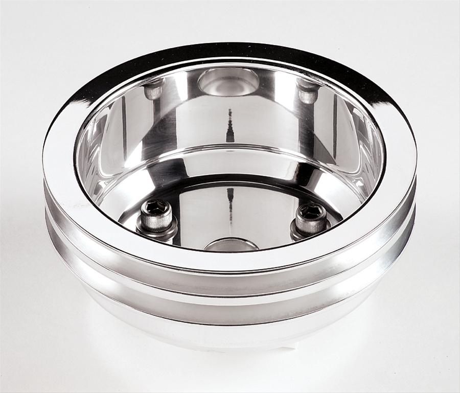 Billet Specialties Crankshaft Pulleys 78220 Pulley, V-Belt, 2-Groove, Aluminum, Polished, Chevy, Small Block, 5.0/5.4/5.7/6.6L, Each
