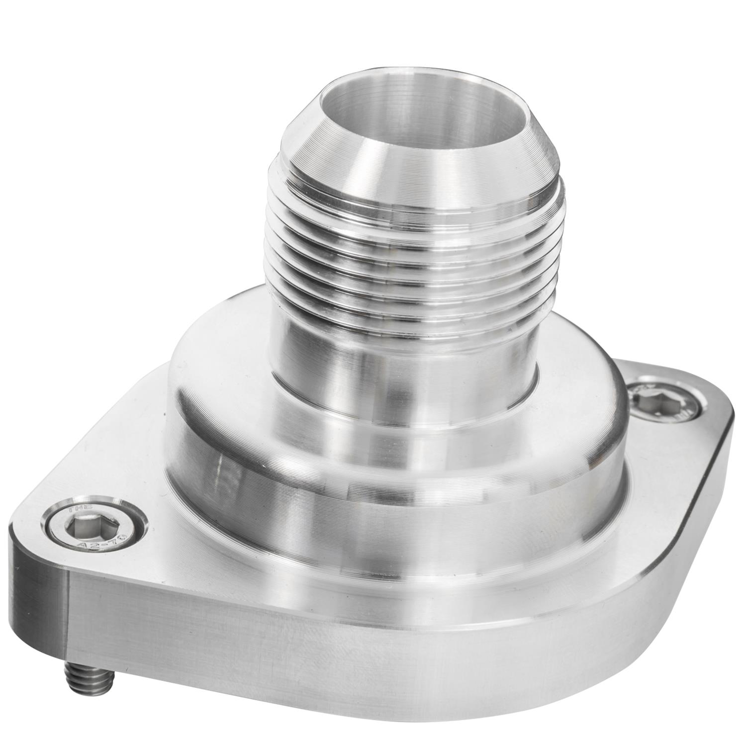 Billet Specialties Thermostat Housings 90900 Water Neck, Aluminum, Natural, Straight Up, -16 AN Male Threads, Chevy, LS, Each