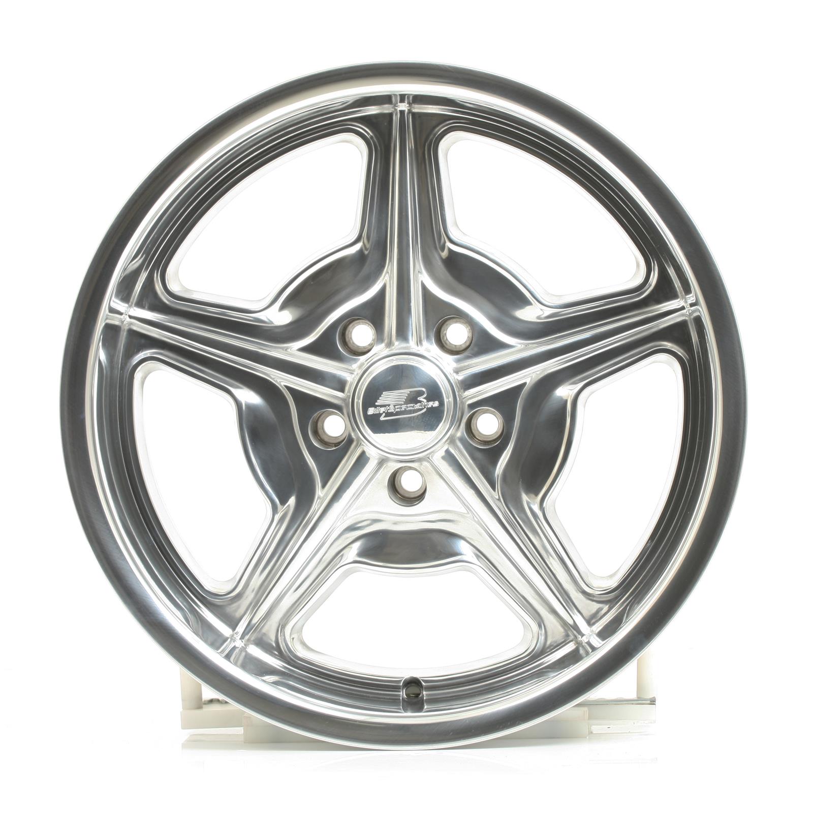 Billet Specialties Legends Series Speedway Polished Wheels 18x8 Wheel, Speedway, Aluminum, Polished, 18 in. x 8.0 in., 5 x 4.75 in. Bolt Circle, 4.500 in. Backspace, Each