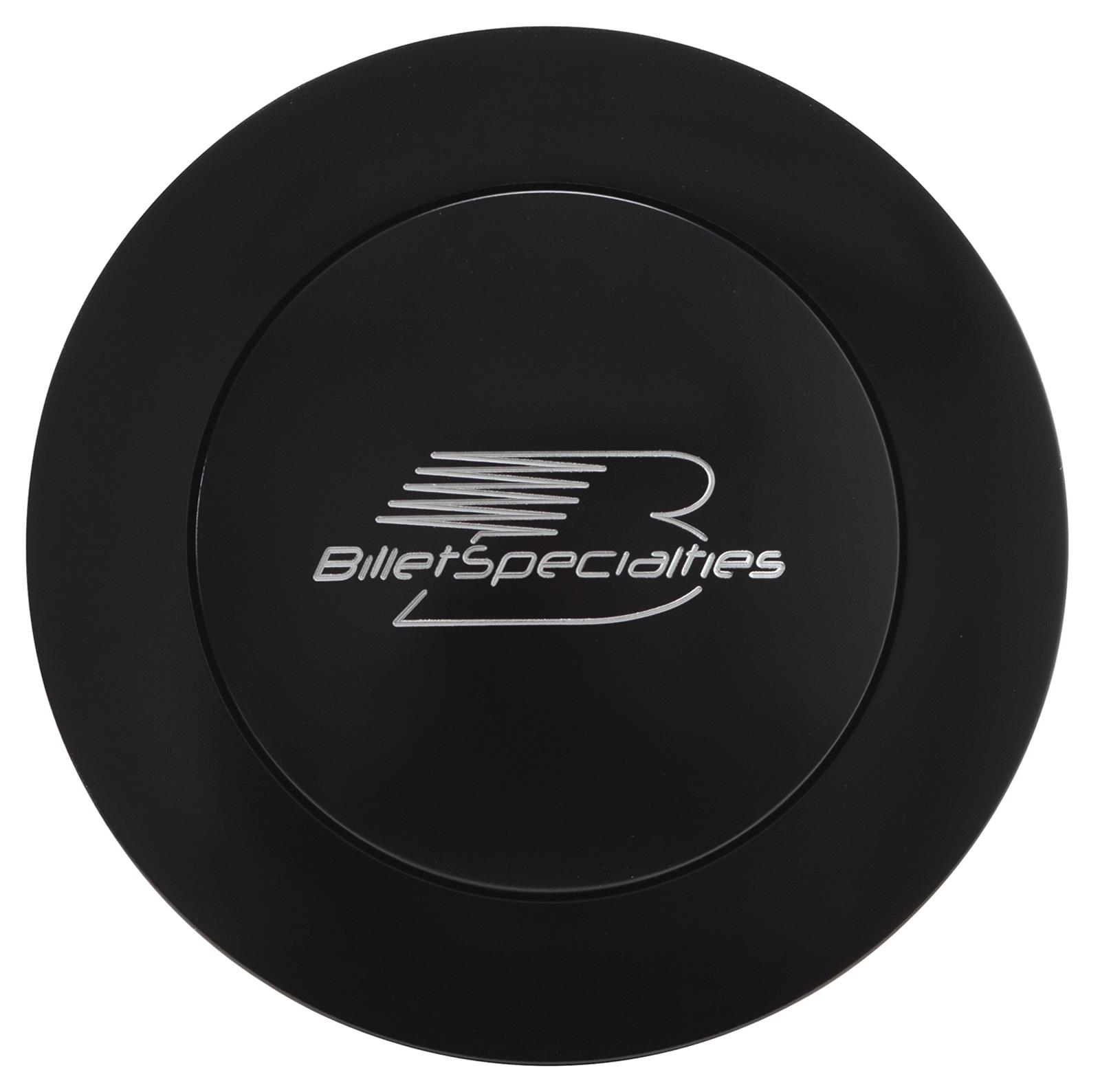 Billet Specialties Horn Buttons BLK32625 Button, Aluminum, Large Trim, Black Anodized, Logo, Each