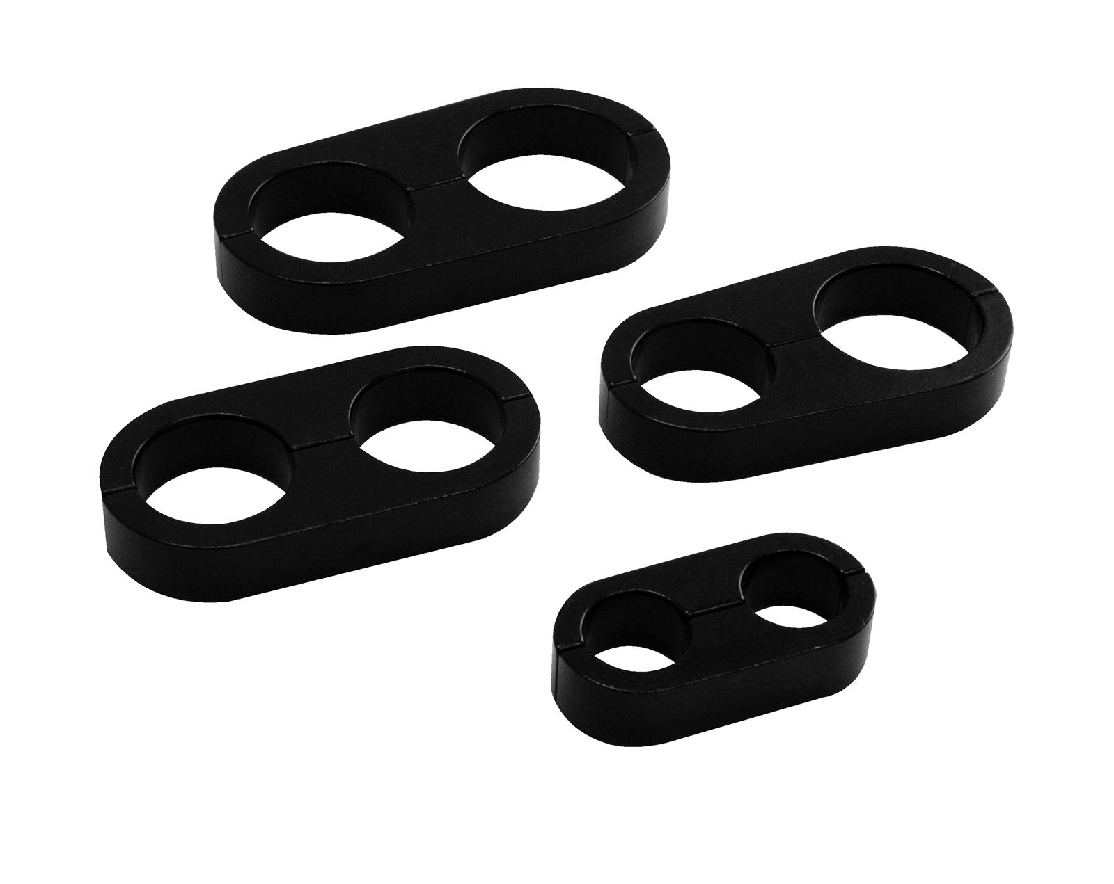 Billet Specialties Hose Separators BLK68425 Separator, Aluminum, Black Anodized, 0.734 in, 0.969 in. Holes, Each thumbnail 2