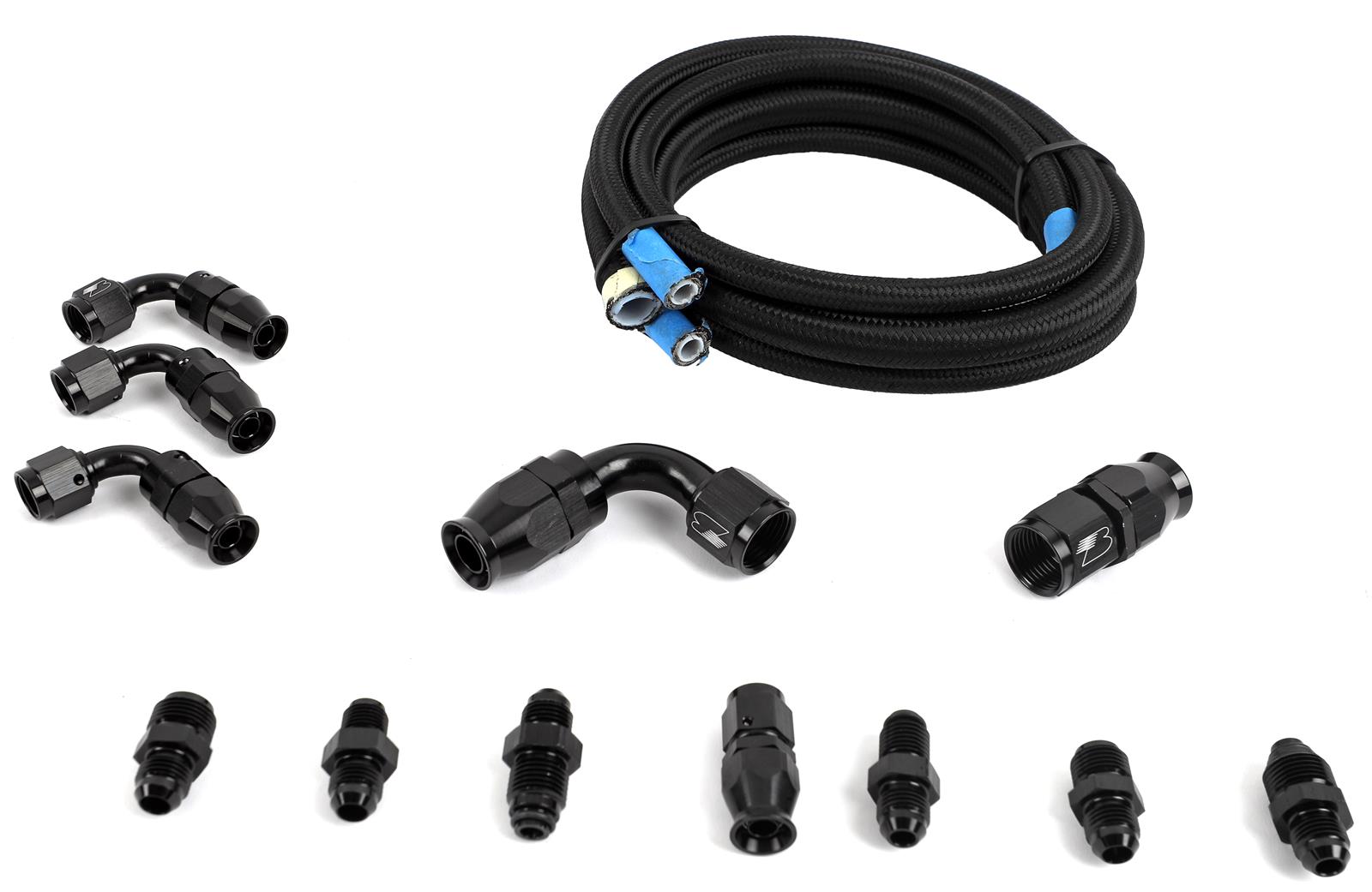 Billet Specialties Power Steering Hose Kits BLK77900 Set, Black, Stainless Steel, with Aluminum Fittings -details in Applications Section, 3,000 psi Operating Pressure, Kit thumbnail 2