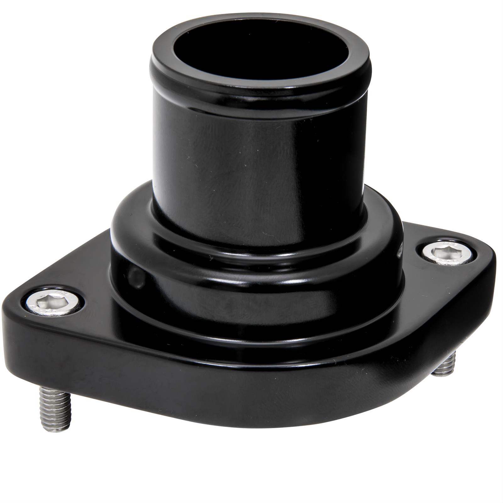 Billet Specialties Thermostat Housings BLK90134 Water Neck and Housing, Straight, Aluminum, Black Anodized, GM LS, Each