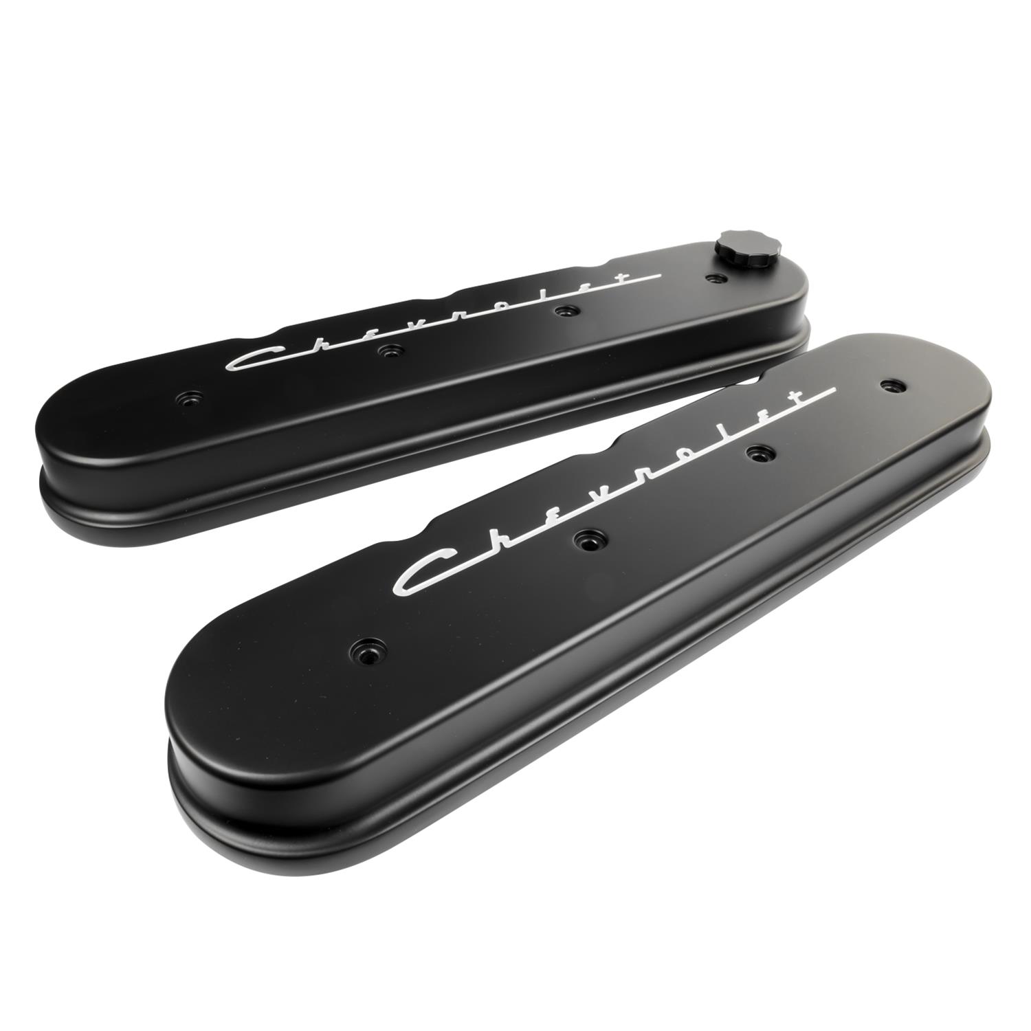 Billet Specialties BLK95423 Billet Specialties Chevrolet Script LS Cast  Valve Covers | Summit Racing