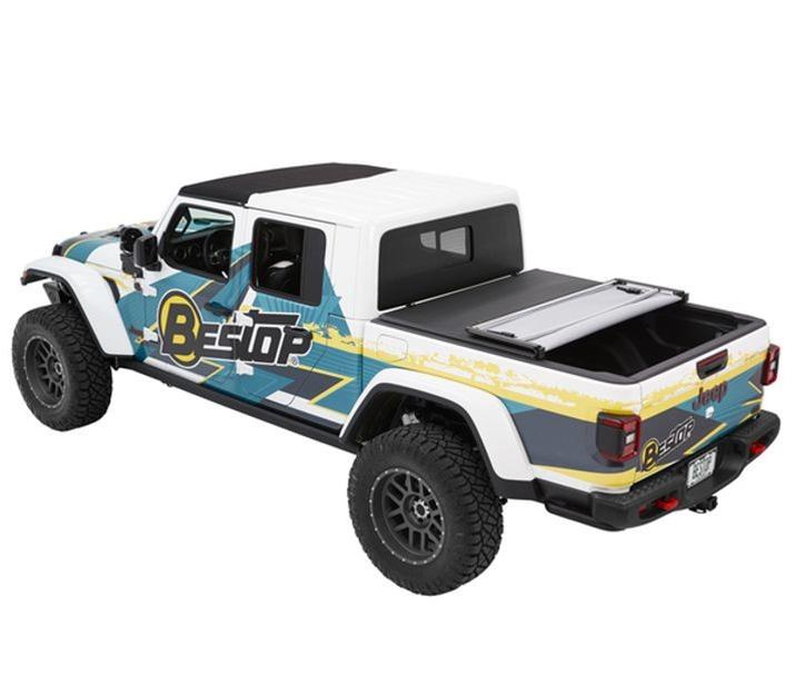 Bestop EZ Fold Tonneau Covers for 2020-2024 GLADIATOR - 1628035 Cover, Fold, Soft Folding, Vinyl, Black Diamond, Jeep Gladiator JT, 5 ft. Truck Bed Length, Each