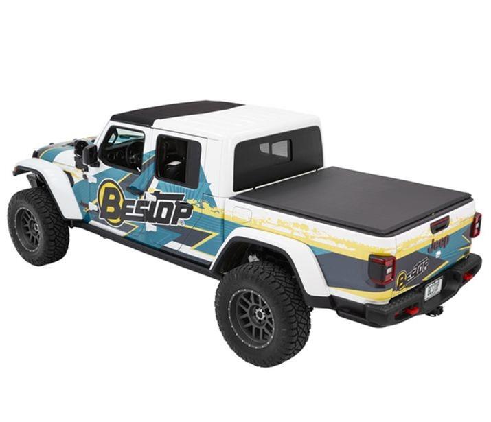 Bestop EZ Roll Tonneau Covers for 2020-2024 GLADIATOR - 1928017 Cover, Roll, Soft Style, Roll-up, Twill, Black, Jeep, 5 ft. Truck Bed Length, Each thumbnail 2