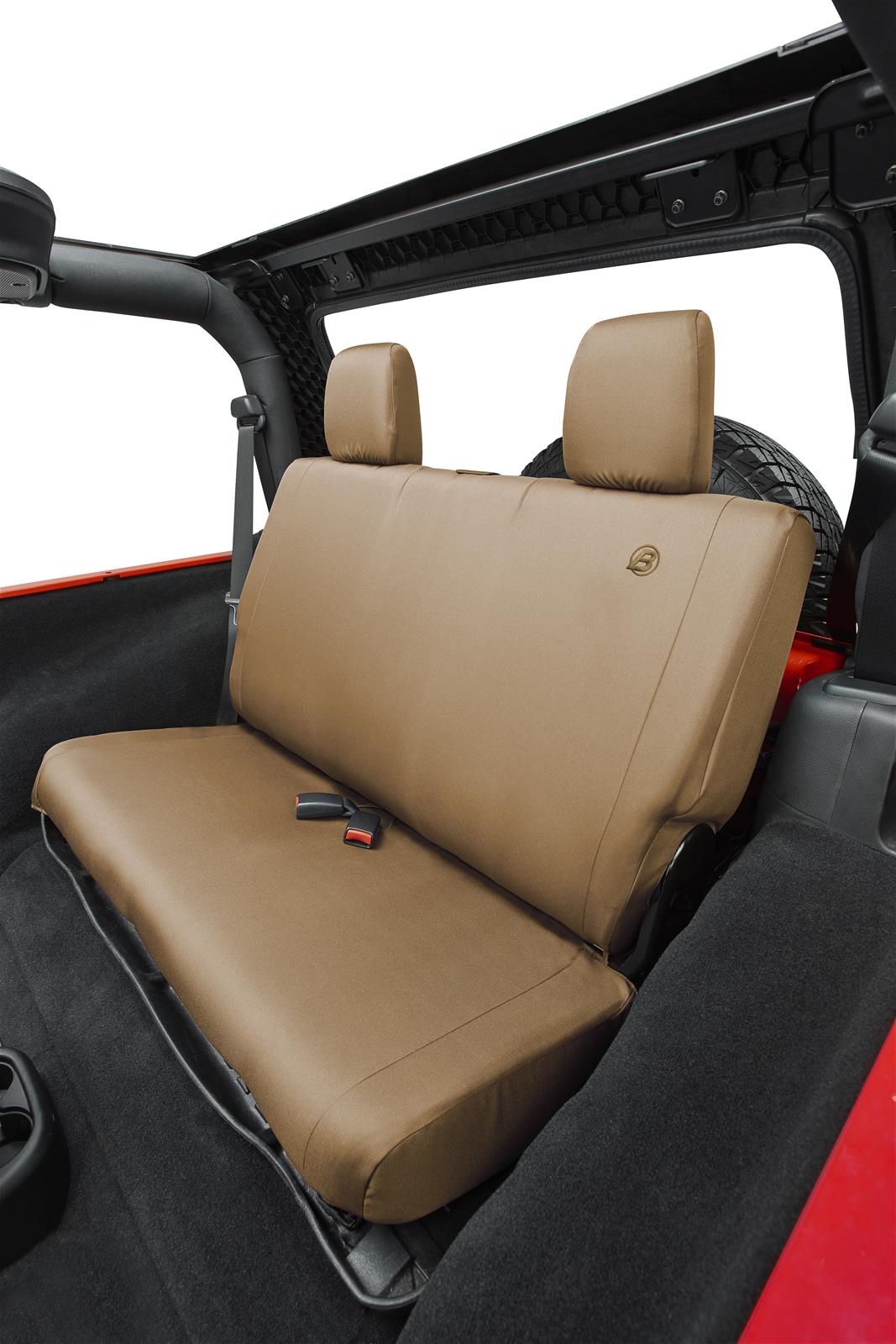 Bestop Seat Covers for 2008-2012 WRANGLER - 2928104 Cover, Second Row, Bench, 600-denier, Tan, Jeep, Each