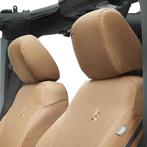 Bestop Seat Covers for 2013-2018 WRANGLER, 2018 WRANGLER JK - 2928304 Covers, First Row, Bucket, 600-denier, Tan, Jeep, Pair thumbnail 3