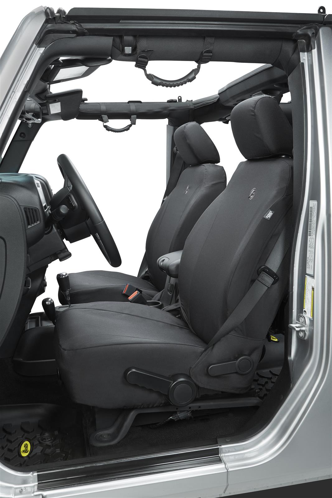 Bestop Seat Covers for 2013-2018 WRANGLER, 2018 WRANGLER JK - 2928335 Covers, First Row, Bucket, 600-denier, Black Diamond, Jeep, Pair