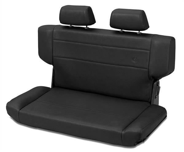 Bestop TrailMax II Fold and Tumble Black Denim Vinyl Seat 3943515 Seat, Tumble, Rear Bench, Vinyl, Denim, Jeep, Each