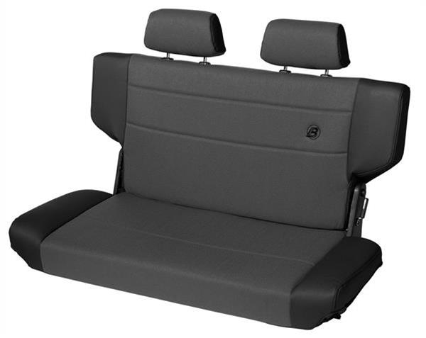 Bestop TrailMax II Fold and Tumble Black Denim Fabric Seat 3943915 Seat, Tumble, Rear Bench, Fabric, Denim, Jeep, Each