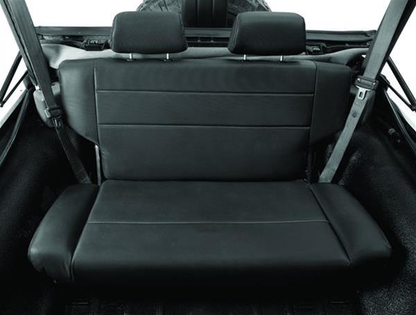 Bestop TrailMax II Fold and Tumble Black Vinyl Seat 3944001 Seat, Tumble, Rear Bench, Vinyl, Black, Jeep, Each thumbnail 2