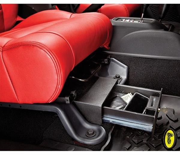 Bestop Underseat Locking Storage Boxes for 2007-2018 WRANGLER, 2018 WRANGLER JK - 4264201 Box, Under Passenger Seat Location, Locking, Steel, Black Powdercoated, Jeep, Each thumbnail 2