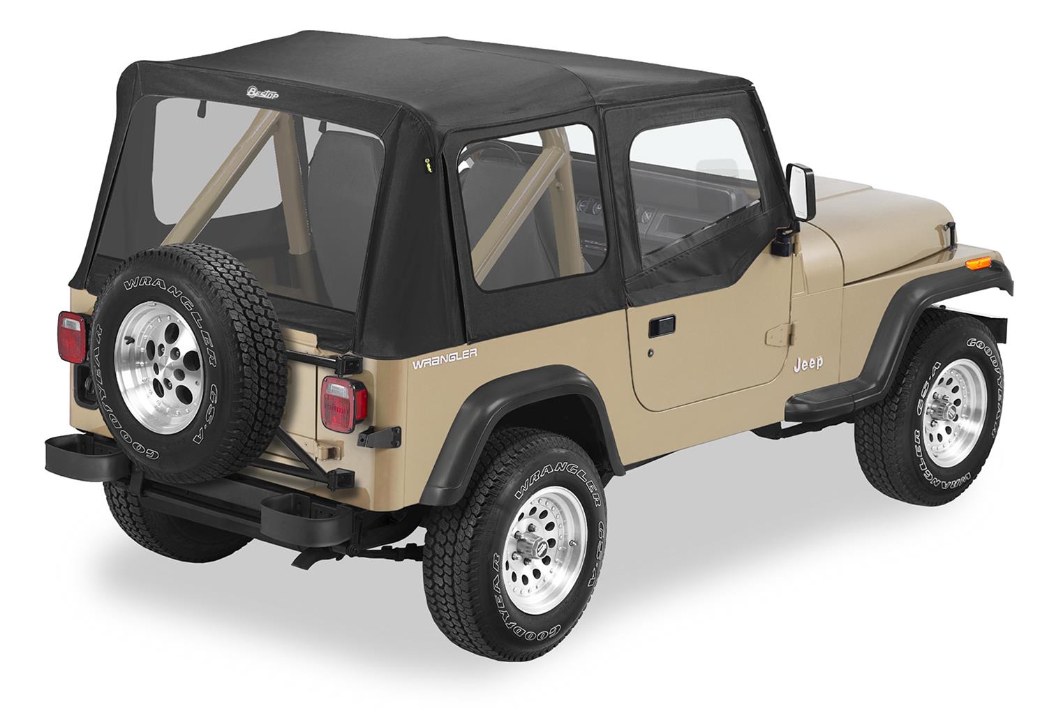Bestop Replace-A-Tops for 1988-1995 WRANGLER - 5112015 Soft Top, Replace-A-Top, Polymer Cloth, Black Denim, Jeep, Each