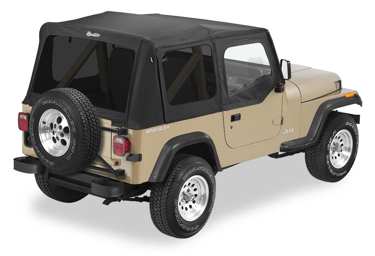 Bestop Replace-A-Tops for 1988-1995 WRANGLER - 5112315 Soft Top, Replace-A-Top, Polymer Cloth, Black Denim, Tinted Windows, Jeep, Each