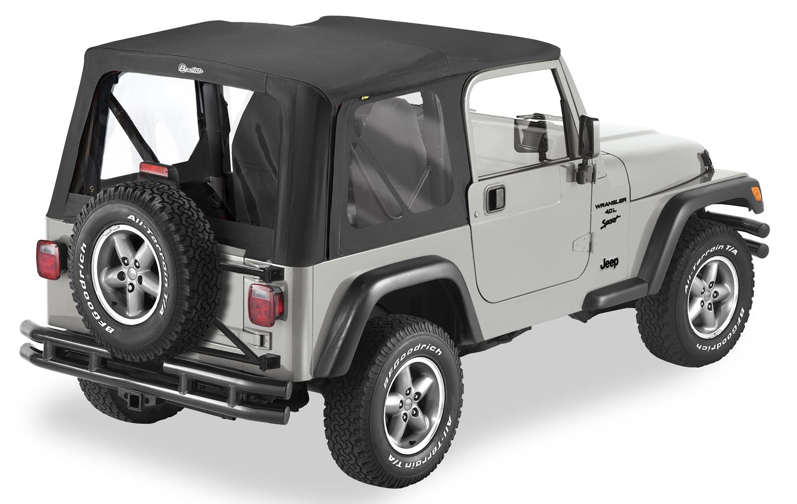 Bestop Replace-A-Tops 5112715 Soft Top, Replace-A-Top, Polymer Cloth, Black Denim, Jeep, Each