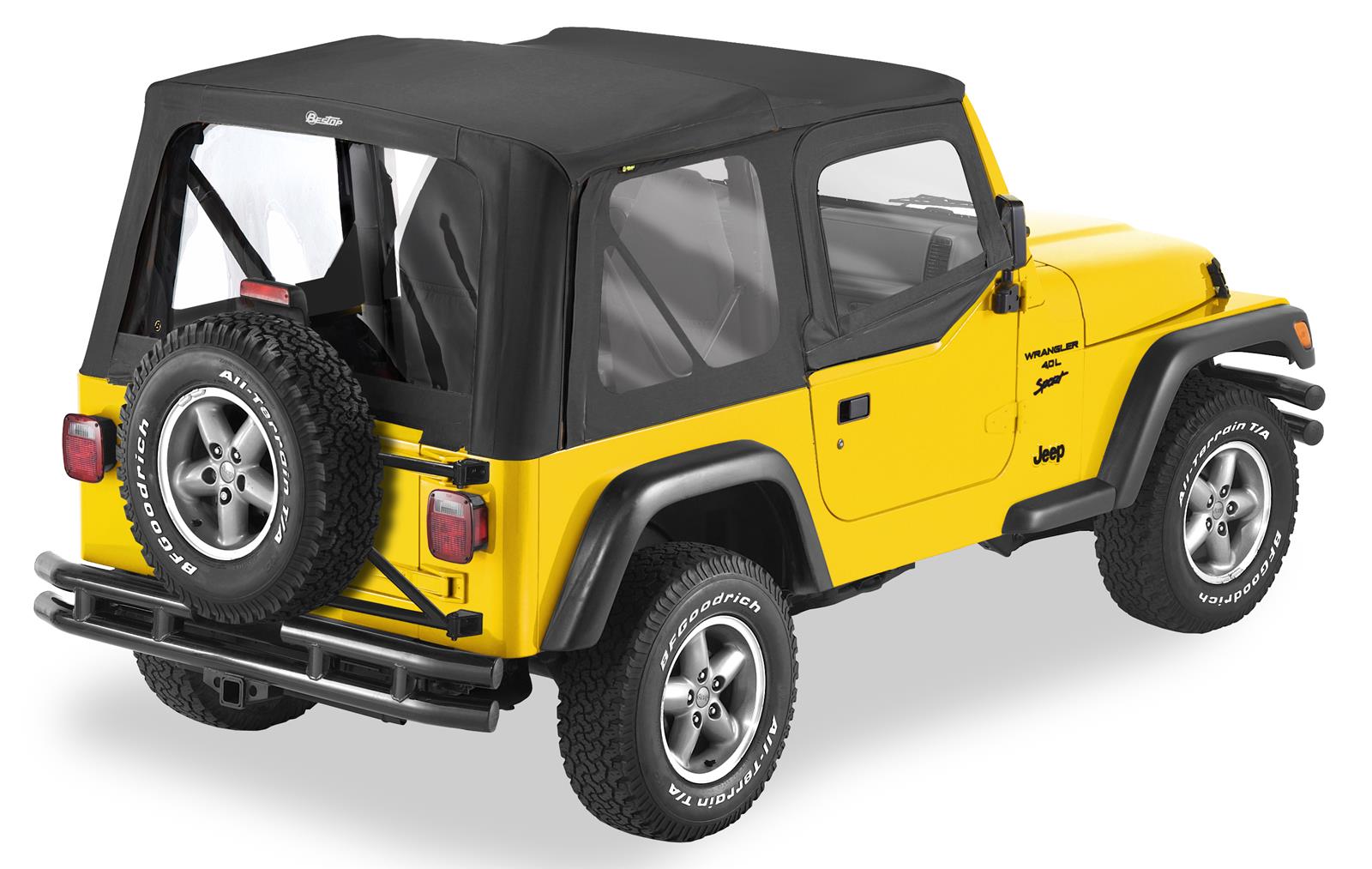 Bestop Replace-A-Tops 5112835 Soft Top, Replace-A-Top, Polymer Cloth, Black Denim, Jeep, Each