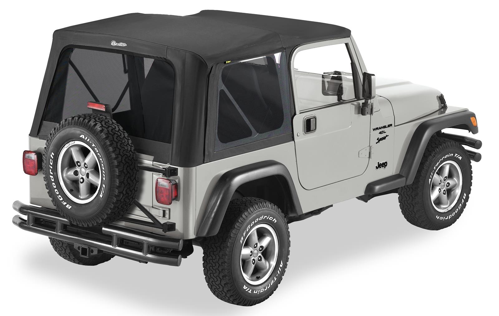 Bestop Replace-A-Tops for 2003-2006 WRANGLER - 5119335 Soft Top, Replace-A-Top, Polymer Cloth, Black Diamond, Tinted Windows, Jeep, Each
