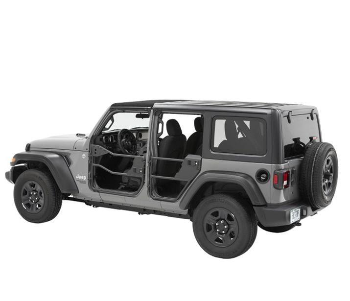Bestop HighRock 4x4 Element Doors for 2020-2025 GLADIATOR, 2018-2026 WRANGLER - 5174101 Doors, Element, Rear Driver and Passenger Side, Steel Lower Half, Matte Black, Jeep, Pair thumbnail 2
