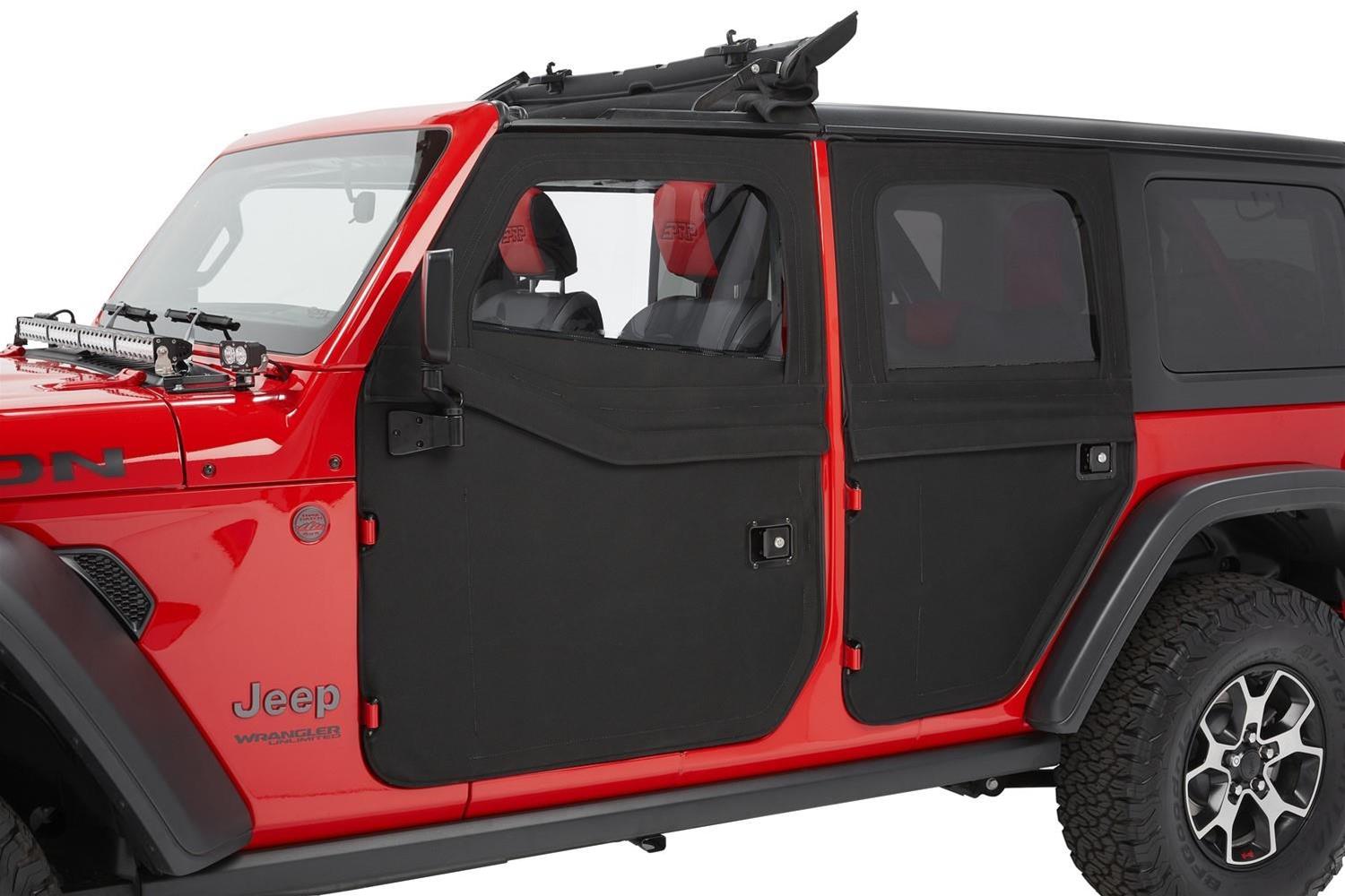 Bestop 2-Piece Soft Jeep Doors for 2020-2025 GLADIATOR, 2018-2026 WRANGLER - 5175035 Doors, Soft, Front Driver and Passenger Side, Full, Fabric, Black Diamond, Jeep, Pair thumbnail 2