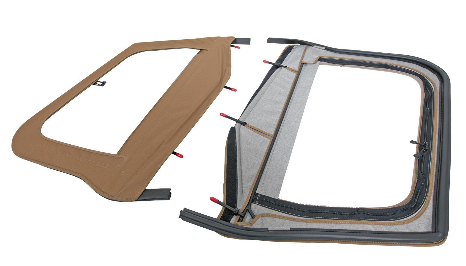 Bestop 2-Piece Soft Doors for 1976-1986 CJ7 - 5177837 Doors, 2-piece, Fabric, Spice, Sunrider and Supertop, Driver and Passenger Side, Jeep, Pair thumbnail 3