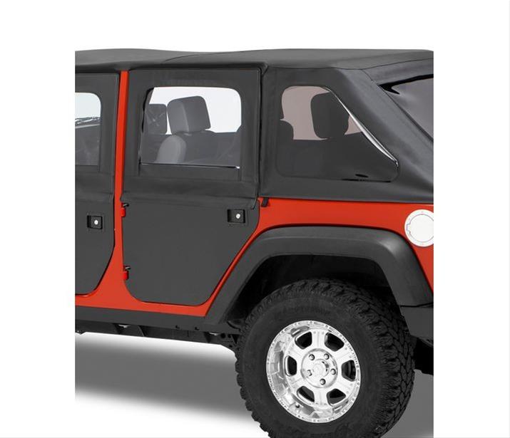 Bestop 2-Piece Soft Jeep Doors for 2007-2018 WRANGLER, 2018 WRANGLER JK - 5179917 Doors, 2-piece, Fabric, Black Twill, Driver and Passenger Side, Rear, Jeep, Pair