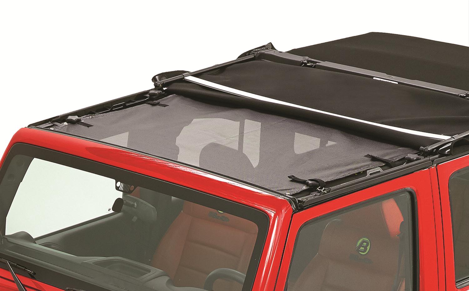 Bestop Sun Bikini Tops for 2007-2018 WRANGLER, 2018 WRANGLER JK - 5240035 Soft Top, Bikini, Targa Style, Vinyl, Black Diamond, Jeep, Wrangler, Each thumbnail 7