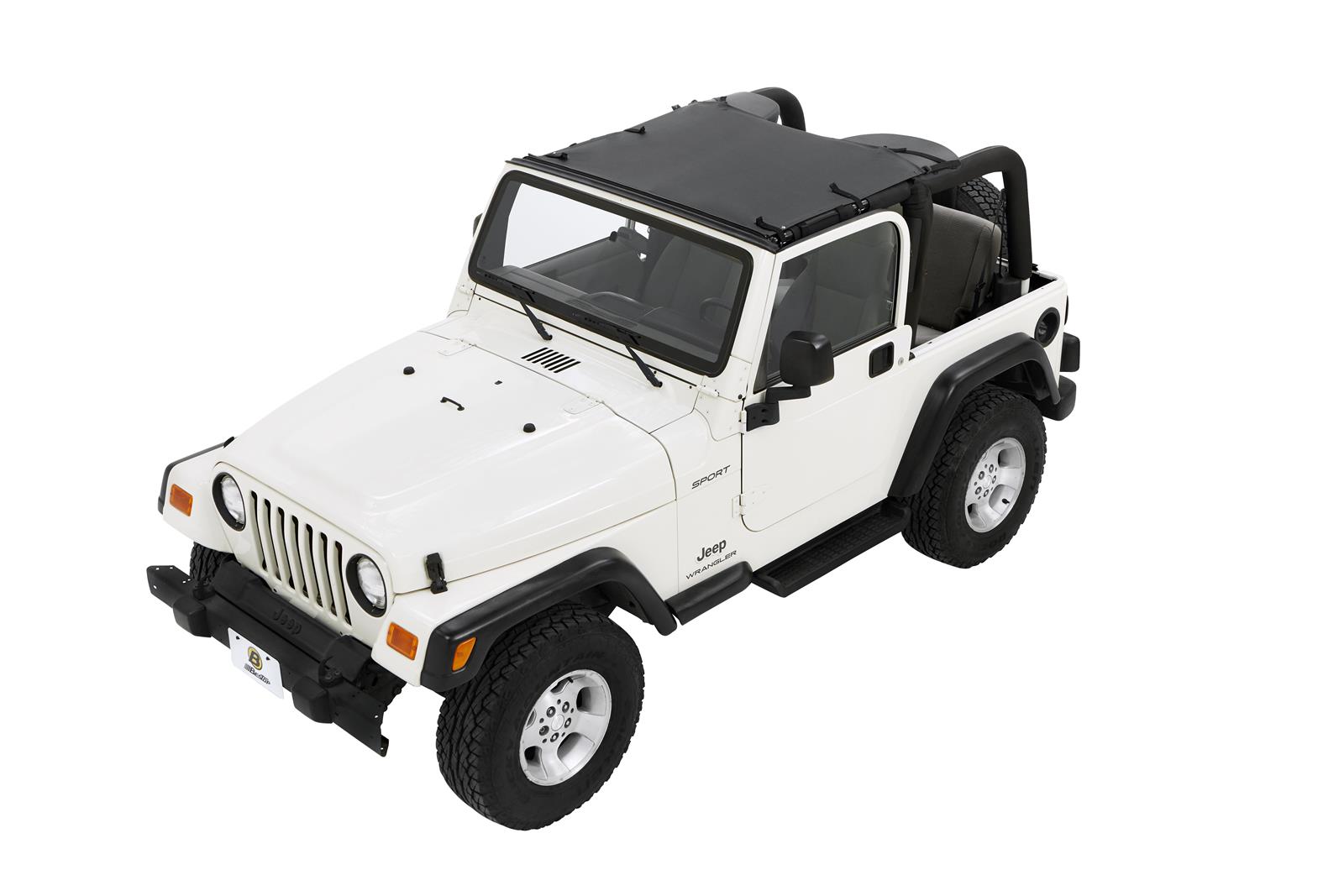 Bestop Sun Bikini Tops for 1997-2006 WRANGLER - 5240335 Soft Top, Bikini, Targa Style, Vinyl, Black Diamond, Jeep, Wrangler, Each thumbnail 2