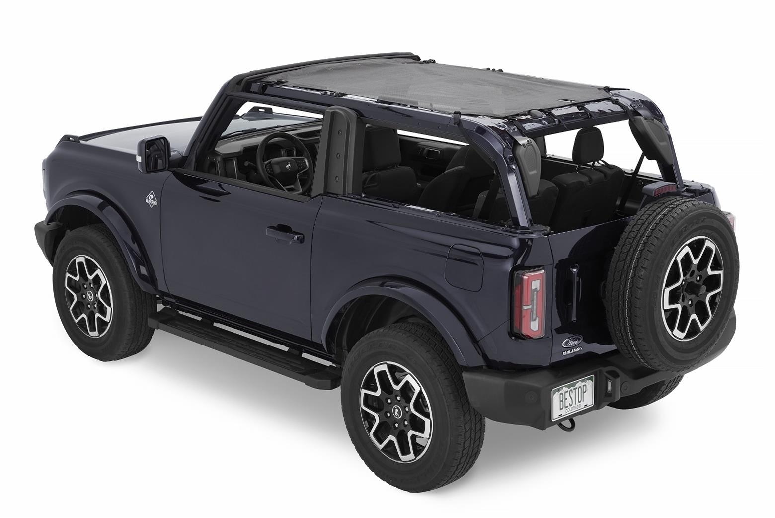 Bestop Mesh Safari Access Bimini Sunshades for 2021-2026 BRONCO - 52422-11 Soft Top, Bimini, Mesh, Black, Ford, 2-Door, Each thumbnail 3
