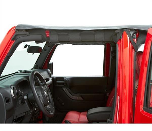 Bestop Safari Header Bikini Tops for 2010-2018 WRANGLER, 2018 WRANGLER JK - 5258435 Soft Top, Bikini, Polymer Cloth, Black Diamond, Jeep, Each thumbnail 3