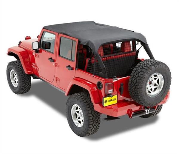 Bestop Safari Header Bikini Tops for 2010-2018 WRANGLER, 2018 WRANGLER JK - 5258435 Soft Top, Bikini, Polymer Cloth, Black Diamond, Jeep, Each