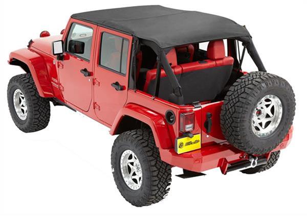 Bestop Strapless Safari Bikini Tops for 2010-2018 WRANGLER, 2018 WRANGLER JK - 5259435 Soft Top, Bikini, Partial Top Type, Polymer Cloth, Black Diamond, Jeep, Each thumbnail 4