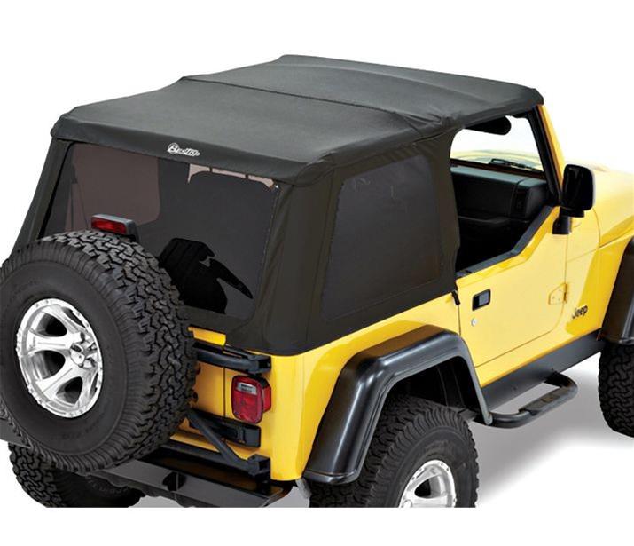 Bestop Trektop Replace-A-Tops for 1997-2006 WRANGLER - 5282035 Soft Top, Replace-A-Top, Polymer Cloth, Black Diamond, Tinted Windows, Jeep, Each