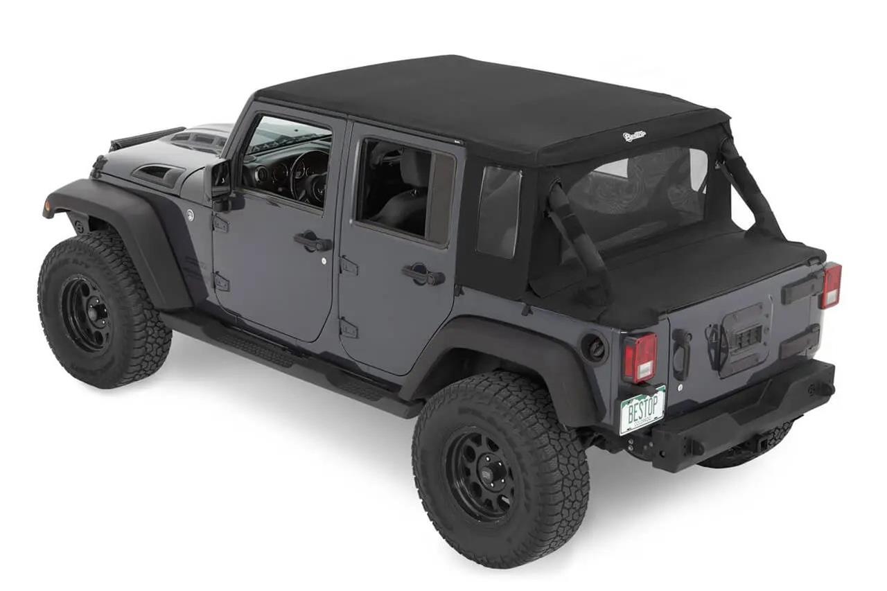 Bestop Halftops for 2007-2017 WRANGLER, 2018 WRANGLER JK - 53900-35 Soft Top, Halftop Soft Top '07-18 Wrangler 2-Door (Black Diamond) thumbnail 3