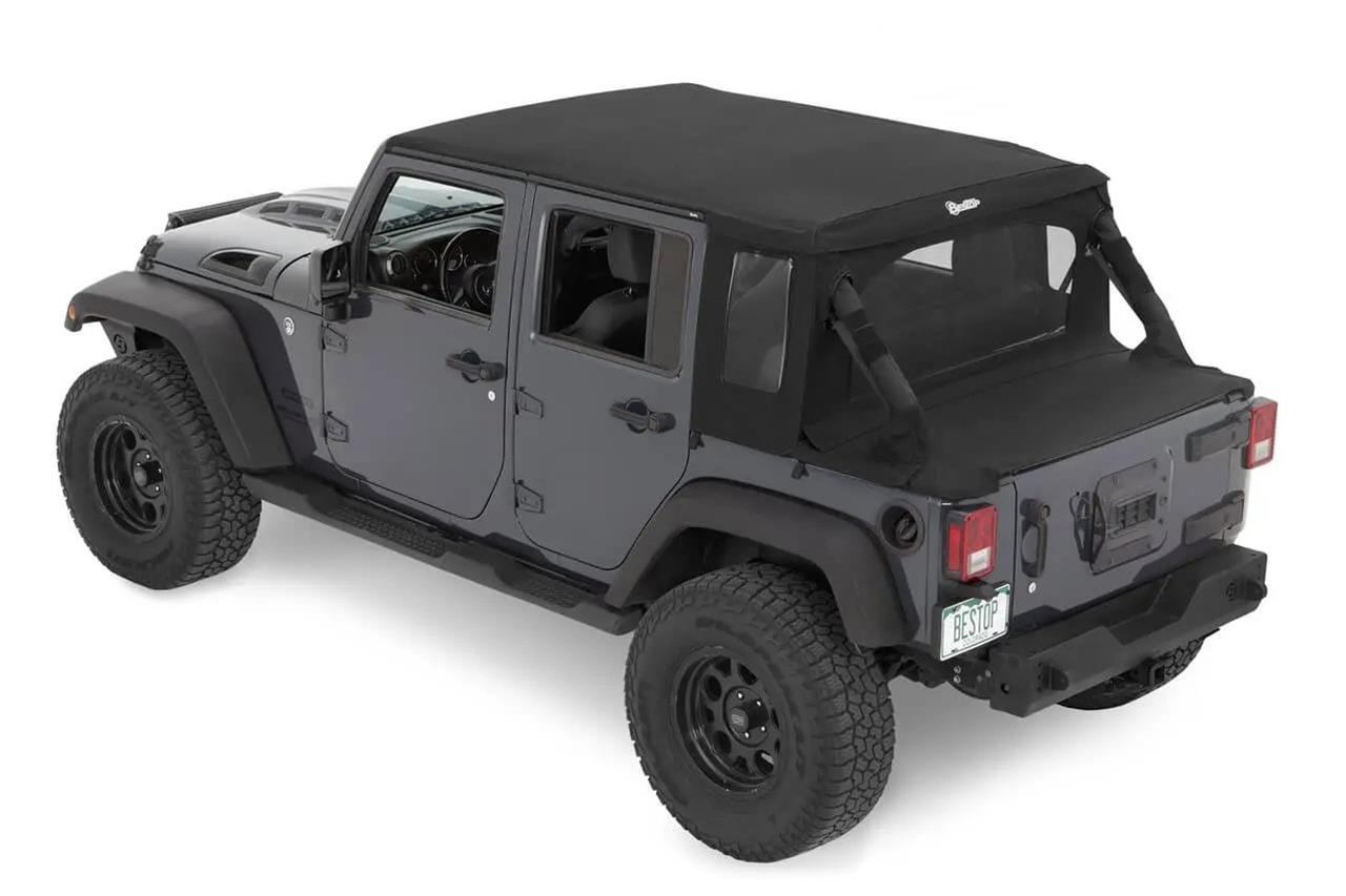 Bestop Halftops 5390135 Soft Top, Halftop Soft Top - '07-18 Wrangler JK 4-Door (Black Diamond) thumbnail 6