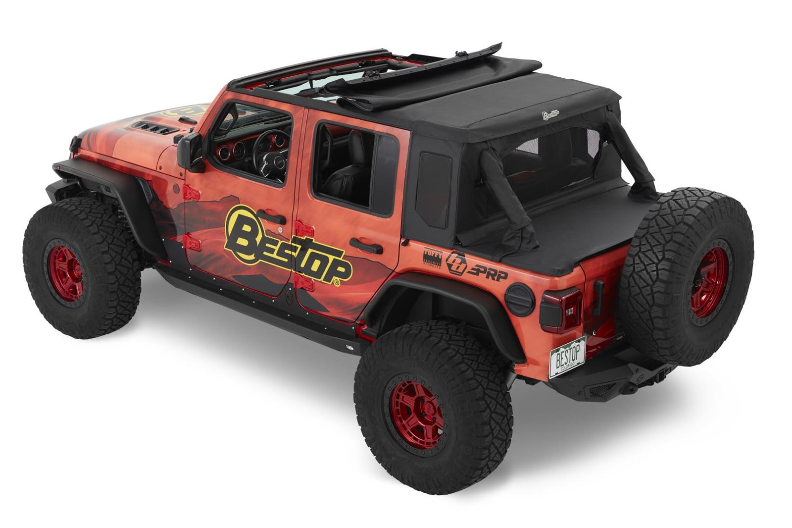 Bestop Halftops for 2018-2024 WRANGLER - 5390217 Soft Top, Half Top, Partial, Complete Top, Black Twill, Jeep, Each thumbnail 4